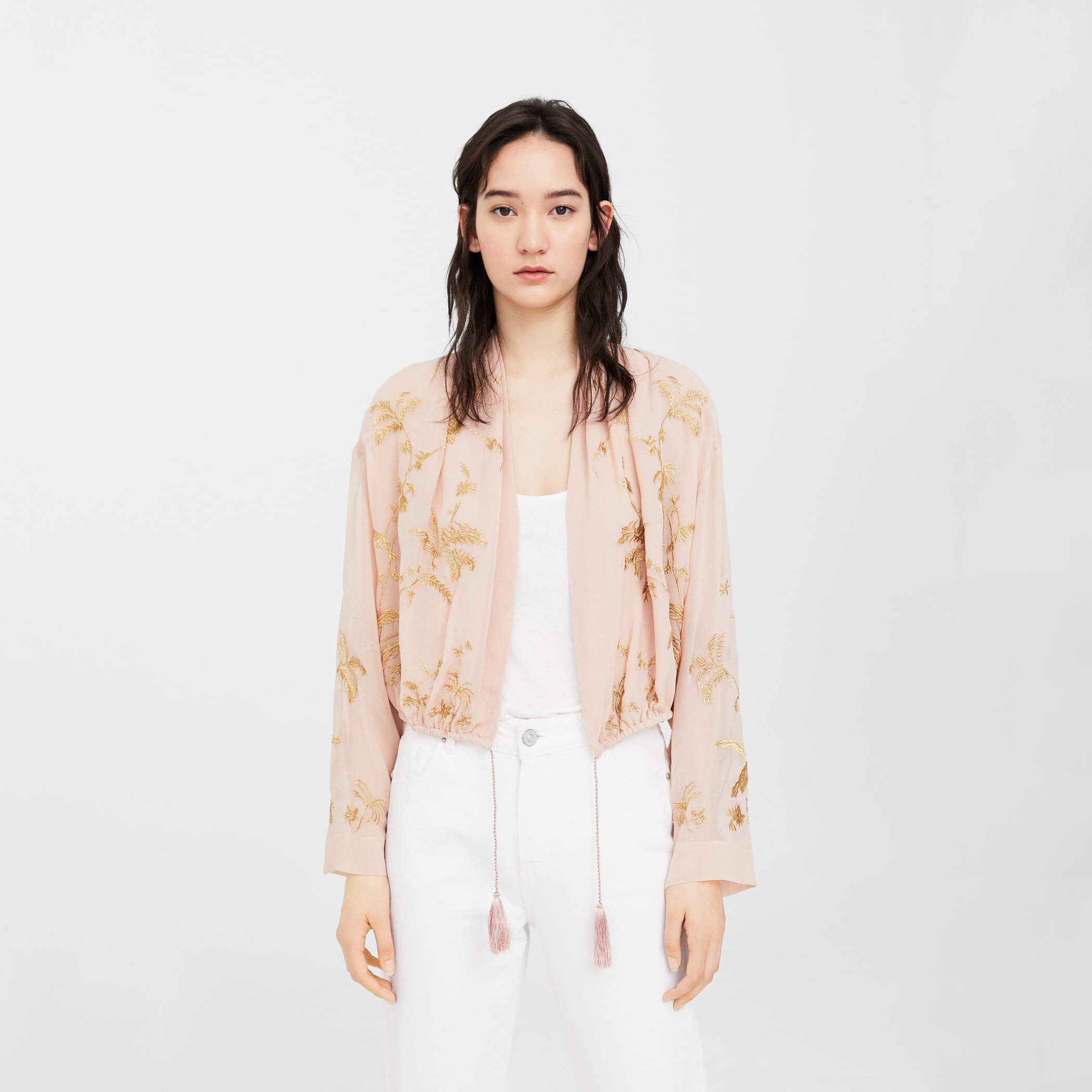 Embroidered Flowy Jacket