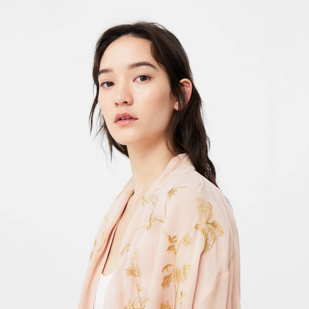 Embroidered Flowy Jacket